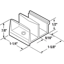 Prime-Line 5.4 in. H X 9/16 in. W Clear Frameless Shower Door Bottom Guide