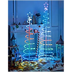 Celebrations LED Multi Spiral RGB Ribbon 4 ft. Yard Decor
