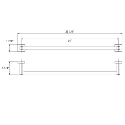 Huntington Brass Matte Black Towel Bar 24 in. L Metal