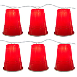 Brite Star Incandescent Party Cup String Light Set Red 10 lights