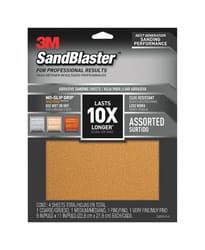3M  SandBlaster  11 in. L x 9 in. W 80/120/180/220 Grit Ceramic  Sandpaper  4 pk 
