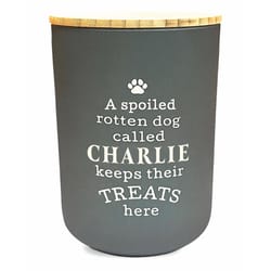 Dog Accessories Black Charlie Melamine Treat Canister For Dogs
