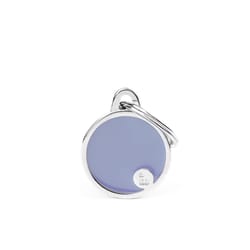 MyFamily Basic Handmade Lilac Circle Metal Dog Pet Tags Small