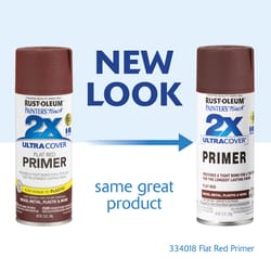 Rust-Oleum Painters Touch 2X Ultra Cover Flat Red Paint+Primer Spray Paint 12 oz