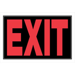 HILLMAN English Black Exit Sign 8 in. H X 12 in. W