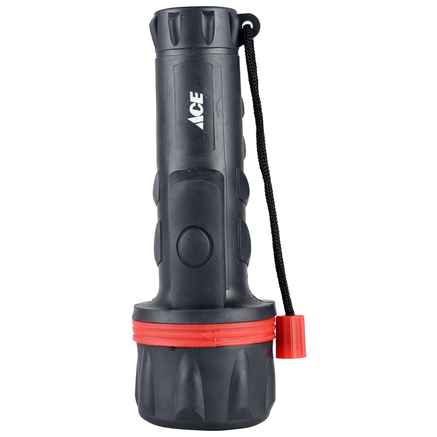 Ace 25 lumens Black/Red LED Flashlight D Battery Ace Hardware