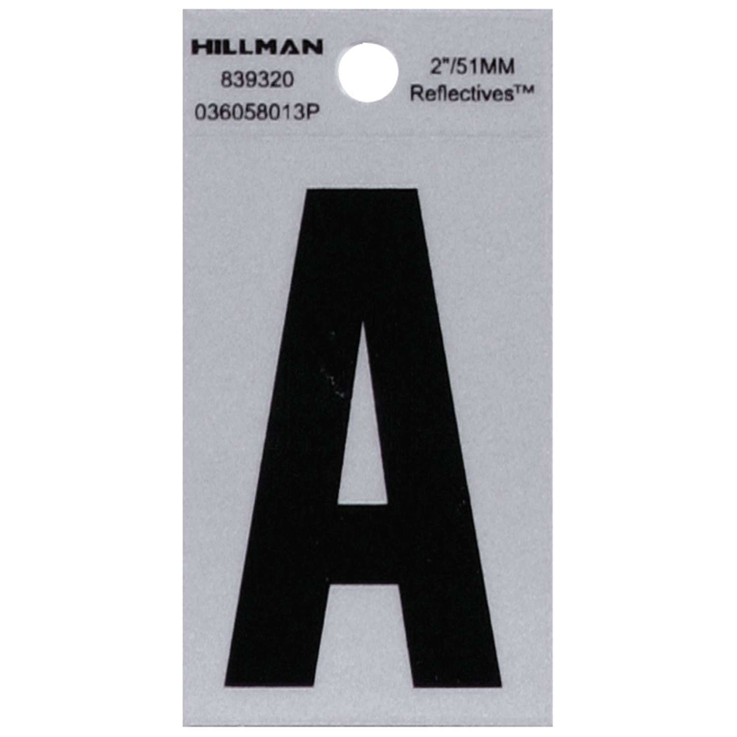 Hillman 2 in. Reflective Black Vinyl Self-Adhesive Letter A 1 pc - Ace ...