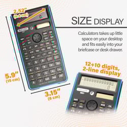 Bazic Products Assorted 12 digit Solar Powered Scientific Calculator
