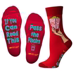 Two Left Feet Unisex Pass the Popcorn S Novelty Socks Multicolored