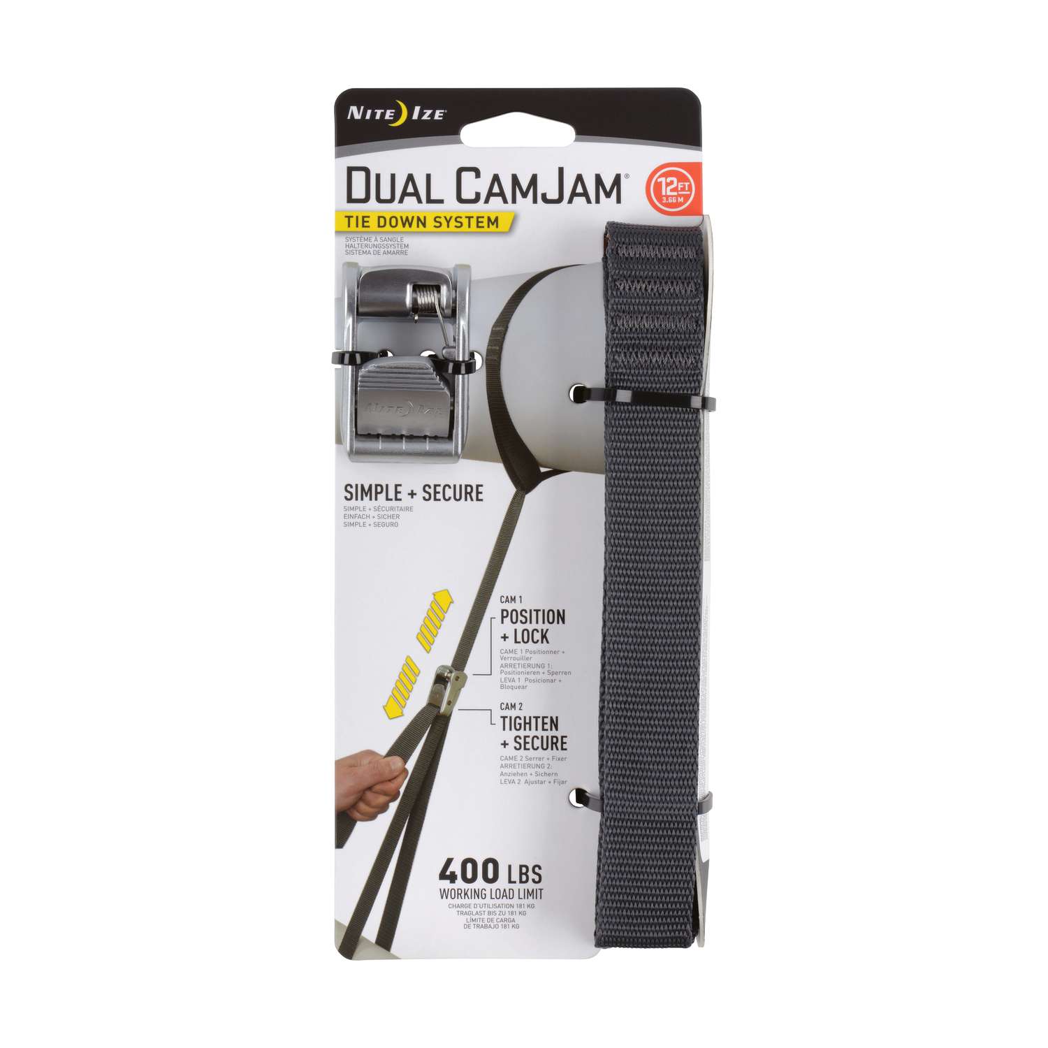 Nite Ize Dual CamJam Silver Bungee Cord 144 in. L X 1 in. 400 lb 1 pk Ace Hardware