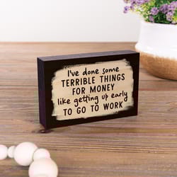 P Graham Dunn 4 in. H X 5 in. L Dark Brown Wood Done Some Terrible Things Word Block