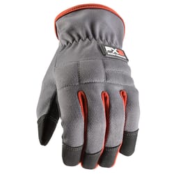 Wells Lamont FX3 Men's Indoor/Outdoor Work Gloves Gray/Red XL 1 pair