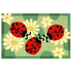 Jellybean 20 in. W X 30 in. L Multi-Color Ladybugs Polyester Accent Rug