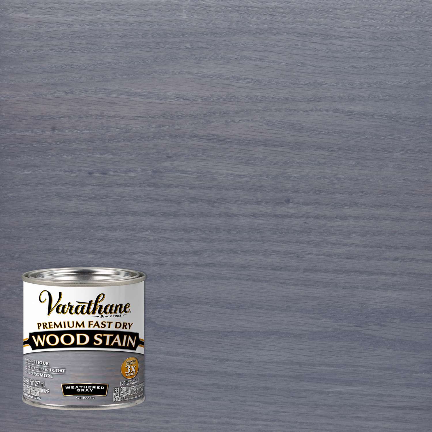Varathane SemiTransparent Weathered Gray OilBased Urethane Modified Alkyd Wood Stain 0.5 pt