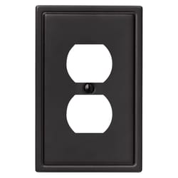 Amerelle Moderne Matte Black 2 gang Steel Duplex Wall Plate 1 pk