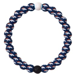 Lokai NFL Unisex Denver Broncos Round Navy Bracelet Silicone Water Resistant Size 7.5