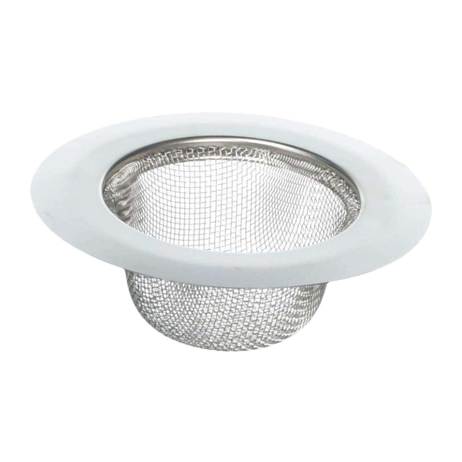 Ace 4-1/2 in. D Stainless Steel Sink Strainer Silver/White - Ace Hardware