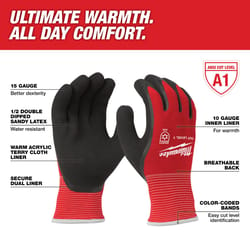 Milwaukee Unisex Indoor/Outdoor Winter Dipped Gloves Black/Red L 1 pair