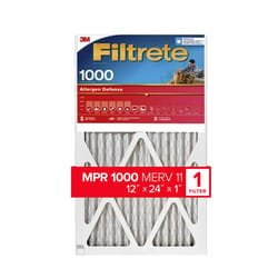 Filtrete Allergen Defense 12 in. W X 24 in. H X 1 in. D Polyester 11 MERV Pleated Air Filter 1 pk