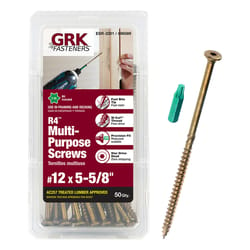 GRK Fasteners R4 No. 12 X 5-5/8 in. L Star Coated Multi-Purpose Screws 50 pk