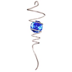 Spinfinity Designs Multi-color Stainless Steel 11 in. Silver Blue Tail Outdoor Spinner