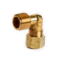 ATC 5/16 in. Compression 1/4 in. D MPT Brass 90 Degree Street Elbow