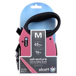 Alcott Pink Plastic Dog Retractable Leash Medium