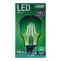 Feit A19 E26 (Medium) Filament LED Bulb Green 30 Watt Equivalence 1 pk