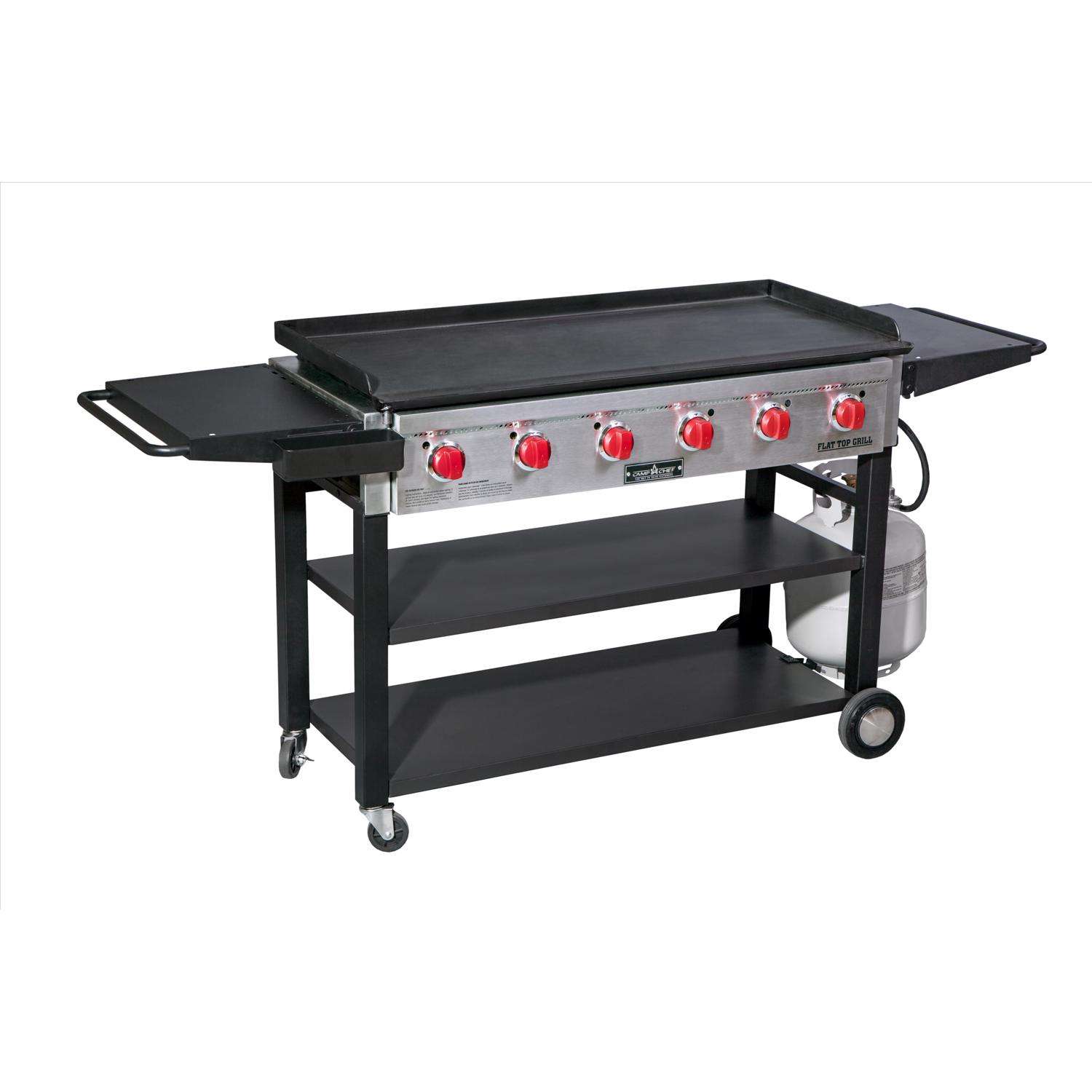 Camp Chef 6 Burner Liquid Propane Outdoor Griddle Cart Black