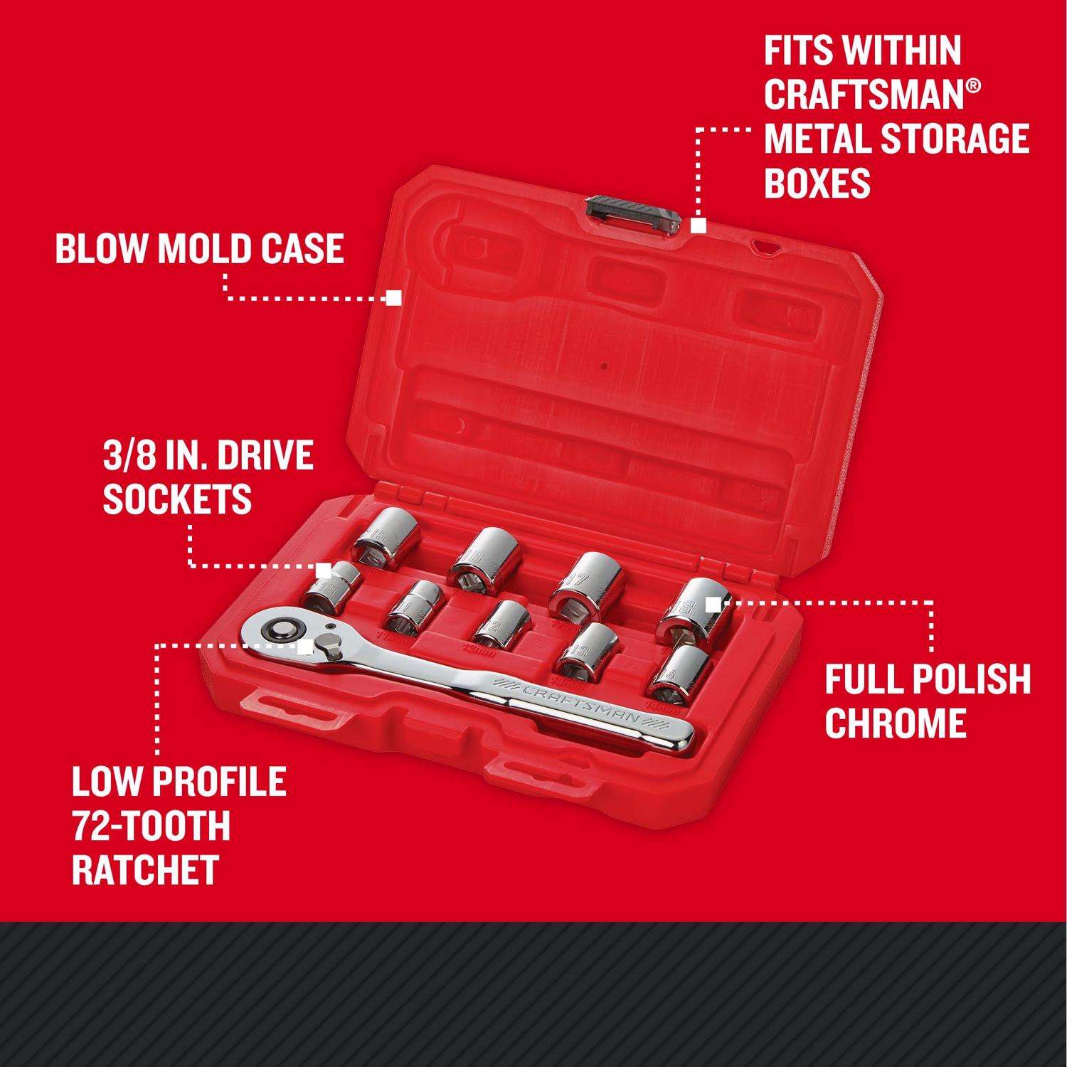 Craftsman Assorted X 3/8 in. drive Metric 6 Point Standard Socket