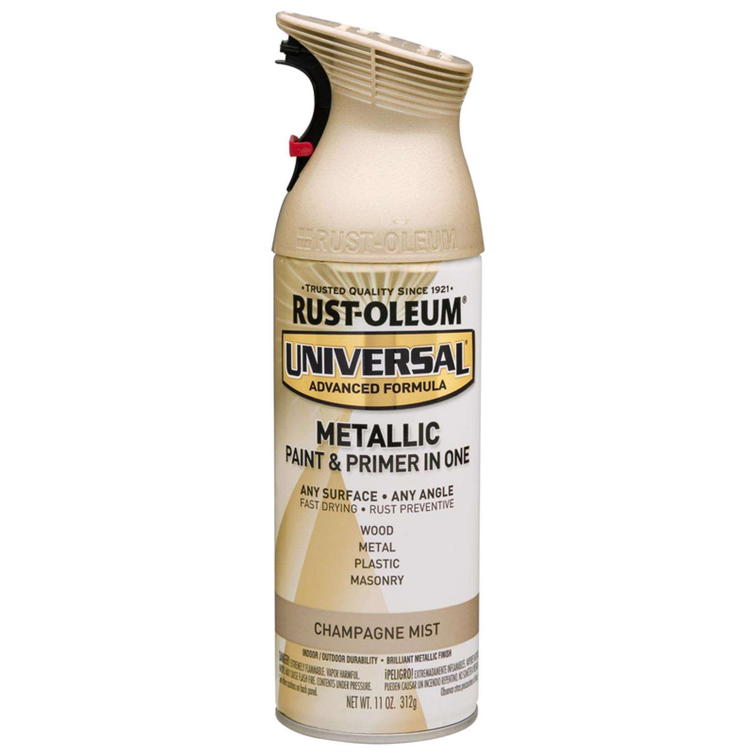 Rust Oleum Universal Metallic Champagne Mist Paint Primer Spray Paint 11 oz Mfr 261415 Ace Hardware