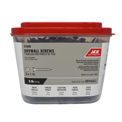 Ace No. 6 wire X 1 in. L Phillips Fine Drywall Screws 5 lb 1693 pk