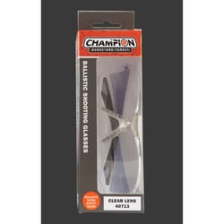 Champion Black/Clear Plastic Shooting Glasses 2.38 in.