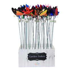 Exhart WindyWings Multicolored Plastic 29 in. H Butterfly, Whirlgig Bird Outdoor Garden Stake