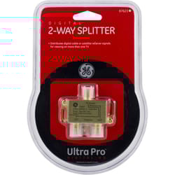 GE Utra Pro F-Connector RG6 2 Way Signal Splitter 1 pk