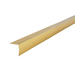 M-D Building Products 1.125 in. H X 1.125 in. W X 72 in. L Prefinished Satin Brass Aluminum Stair Ed