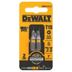DeWalt Max Fit Torx T15 X 1 in. L Insert Bit S2 Tool Steel 2 pc