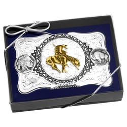 Montana Silversmiths Buffalo Nickel Southwestern with End of the Trail Gold/Silver Belt Buckle