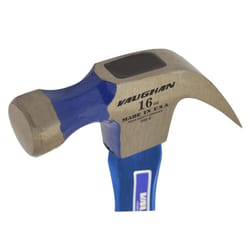 Vaughan 16 oz Smooth Face Curved Claw Hammer 13 in. Fiberglass Handle