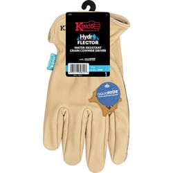 Kinco Hydroflector Men's Indoor/Outdoor Premium Grain Driver Gloves Tan L 1 pair