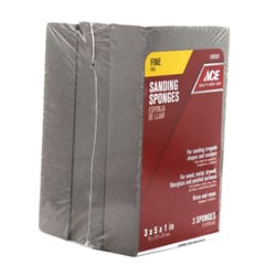 Ace  5 in. L x 3 in. W x 1 in.  120 Grit Fine  Sanding Sponge 