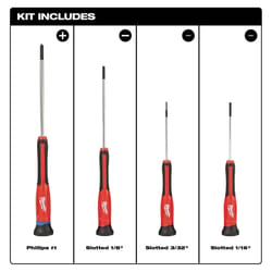 Milwaukee Precision Screwdriver Set 4 pc