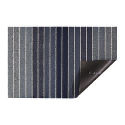 Chilewich 36 in. W X 60 in. L Denim Block Stripe Vinyl Floor Mat