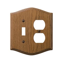 Amerelle Country Brown 2 gang Wood Duplex/Toggle Wall Plate 1 pk