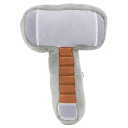 Buckle-Down Marvel Comics Beige Plush Thor's Hammer Squeaky Dog Toy 1 pk