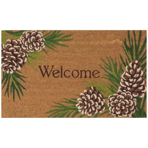 Liora Manne Natura 2 ft. W X 3 ft. L Natural Pine Cone Border Coir Door ...