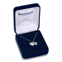 Montana Silversmiths Women's I Heart Montana State Charm Silver Necklace Brass Water Resistant