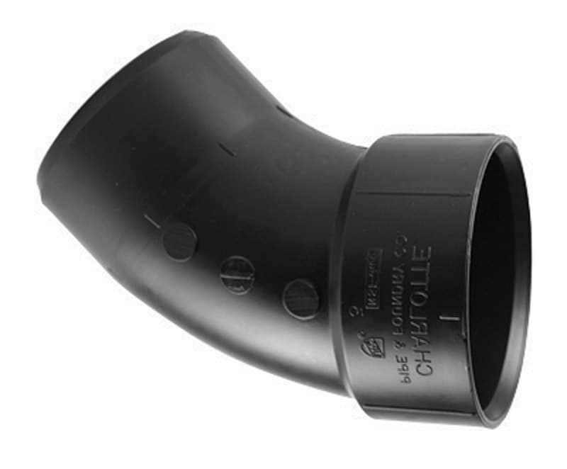 ABS003230800 Charlotte Pipe 2 in. Hub X 2 in. D Spigot ABS 45 D sku ABS003230800
