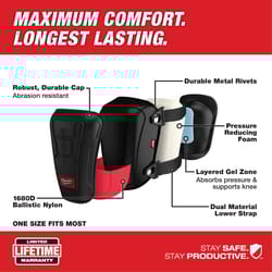 Milwaukee 7.5 in. L X 8 in. W Performance Knee Pads Black/Red One Size Fits Most
