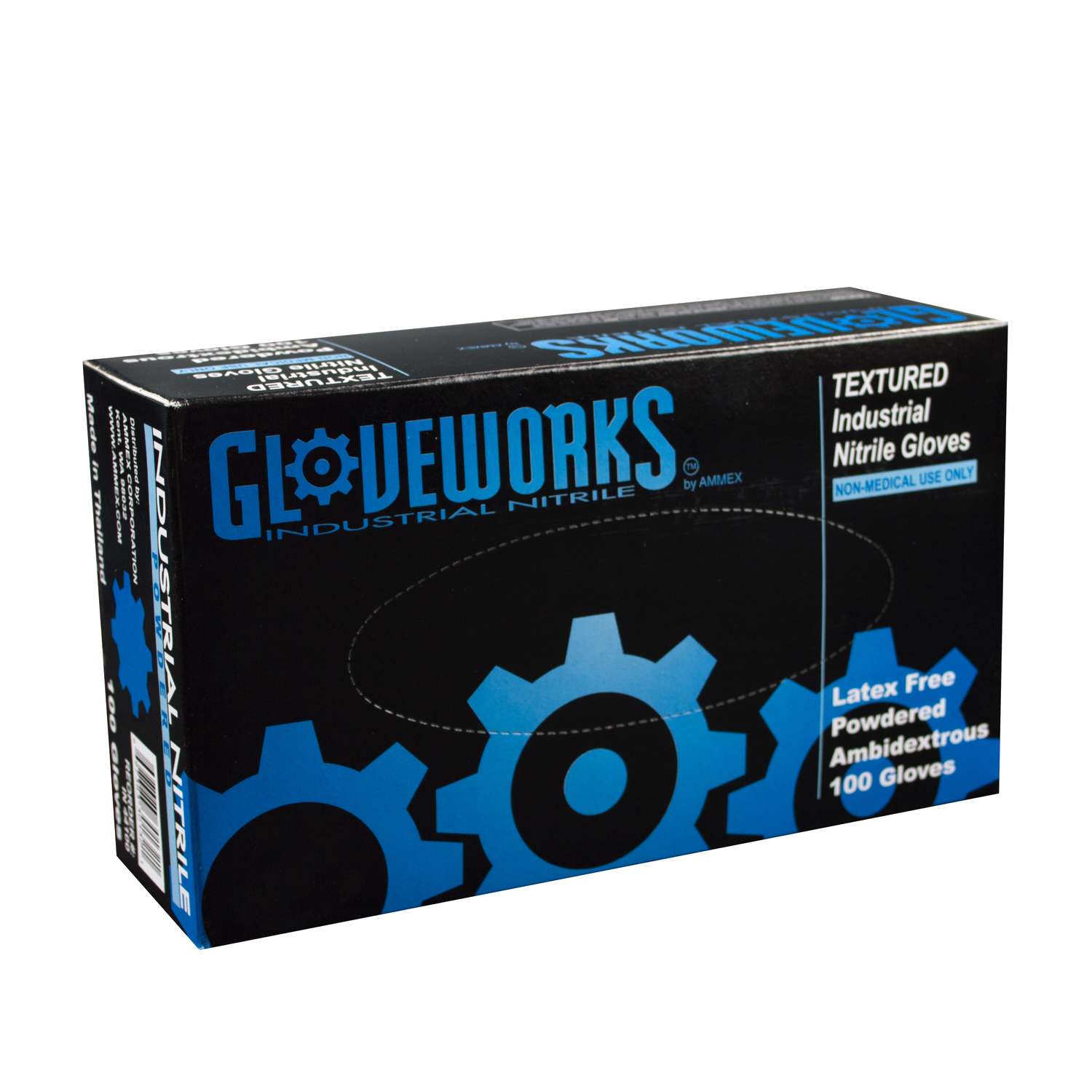 GLOVEWORKS Black Synthetic Vinyl Disposable Gloves, 3 Mil, Large